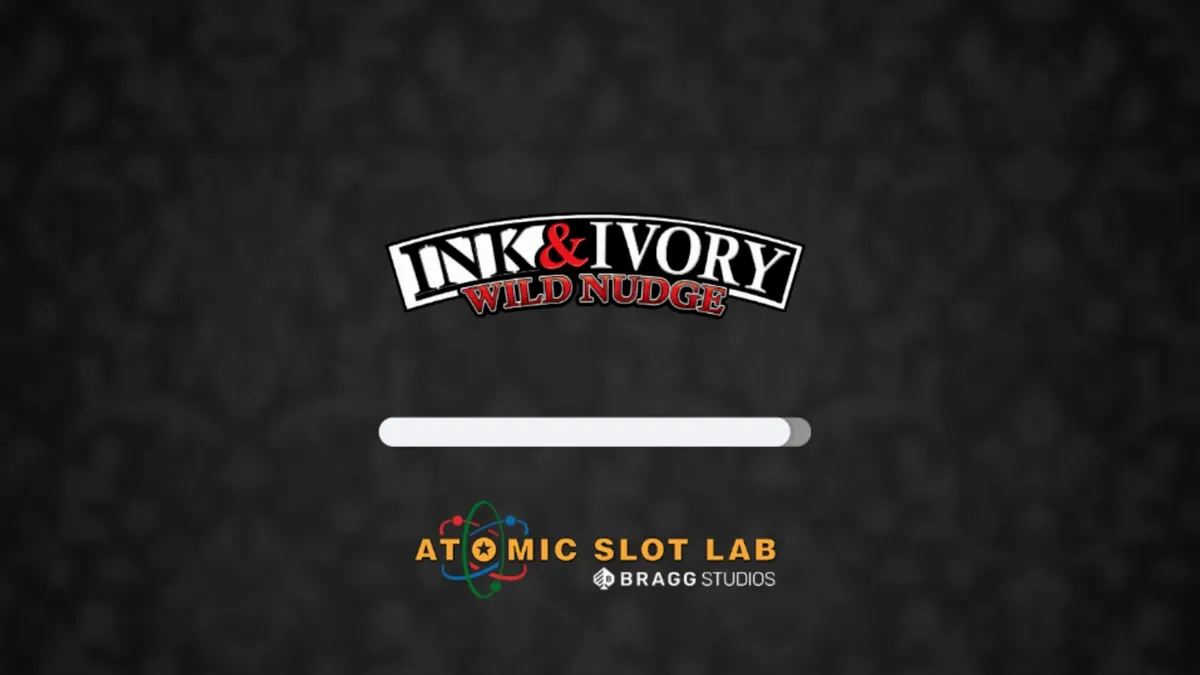 Tampilan visual minimalis slot Ink & Ivory dengan nuansa hitam putih yang elegan