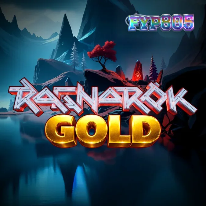 Tampilan grid 5x5 Ragnarok Gold dengan simbol mitologi Norse yang berkilau