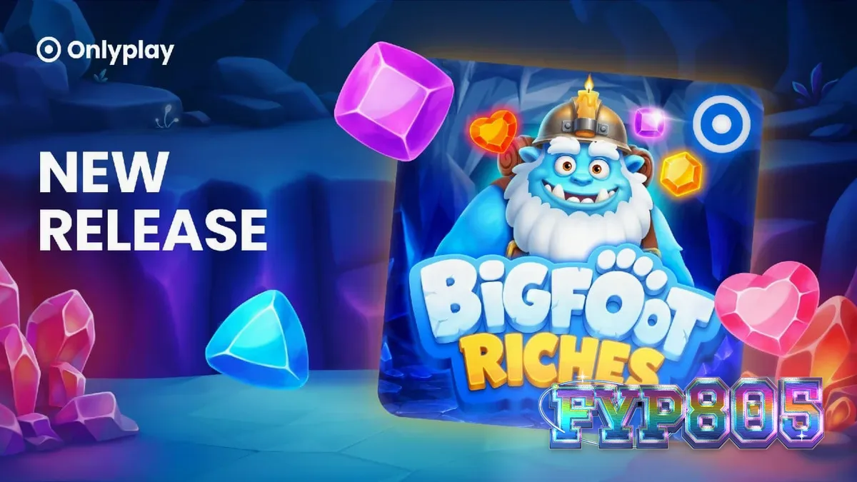Pemandangan hutan musim dingin dalam permainan slot Bigfoot Riches
