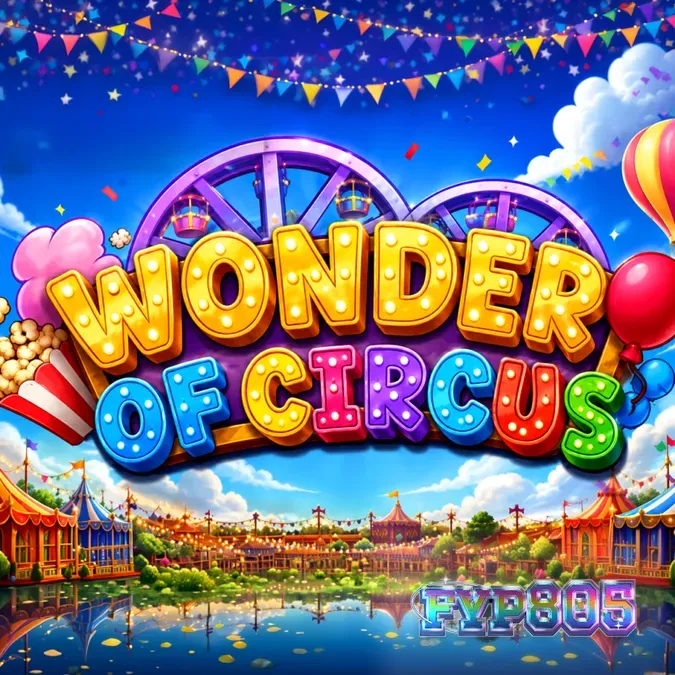 Tampilan visual slot Wonder of Circus dengan elemen karnaval yang cerah
